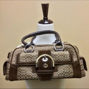 VINTAGE Coach HOBO Handbag Leather, Suede & Canvas